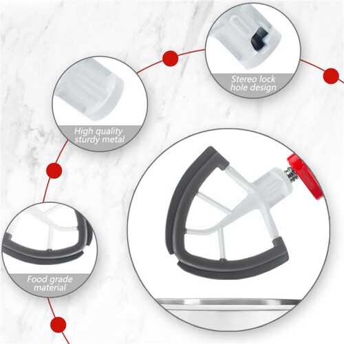 2X Flex- Paddle Attachment for  4.5-5 QT Tilt- Stand Mixer Replacement Beater Bowl Scraper Blade 1