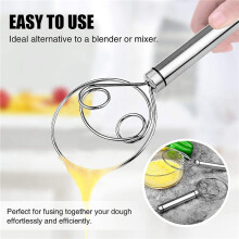 Dänischer Teig Schneebesen, 4 Pack Premium Rostfreier Stahl Niederländisch Schneebesen, Großer Hand Mixer Artisan Blender für Brot Gebäck Pizza