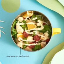 4X Duck Ramen Noodles Bowl with Lid Cute Stainless Steel Kitchen Fruit Instant Rice Soup Double-Layer Bowl Tableware 2