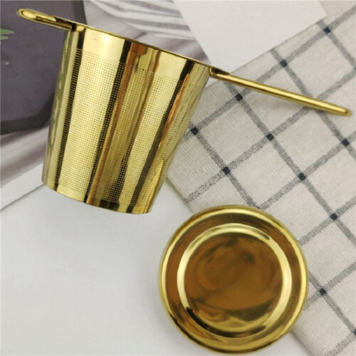 2X Tea Leaf Tea Strainer Golden  Tea Strainer Kung Fu Tea Set 1