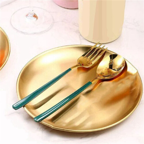 2X Stainless Steel Round Plate Camping Dishes Rust-Proof Stackable Food Serving Plate 14cm 2