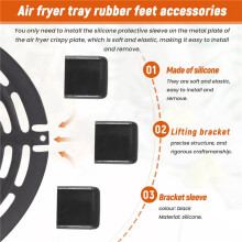 Air Fryer Rubber Bumpers,Air Fryer Tray Rubber Replace Parts Accessories,Non-Scratch Protective Covers for Air Fryer Pan