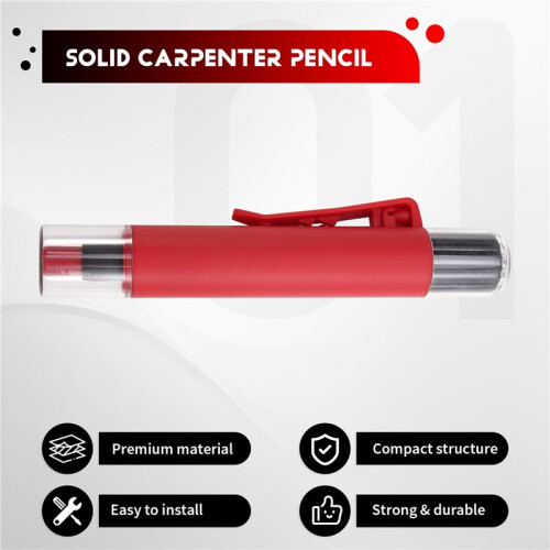 Solid Carpenter Pencil Woodworking Mechanical 3 Colors Refill Construction Marking Scriber Built-in Sharpener Red 1