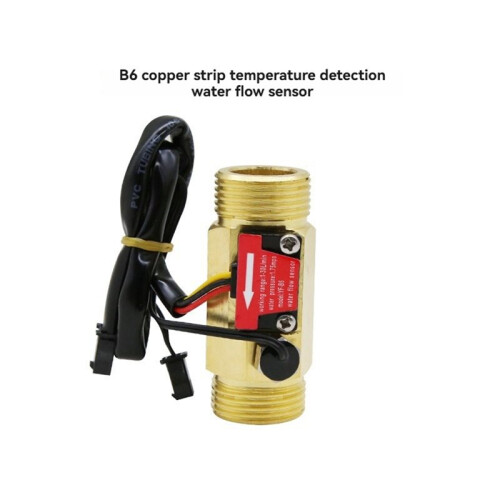 B6 Brass Water Flow Sensor Hall Effect Flow Meter Liquid Flow Rate Sensor Flow  Detector with Temperature Probe 2