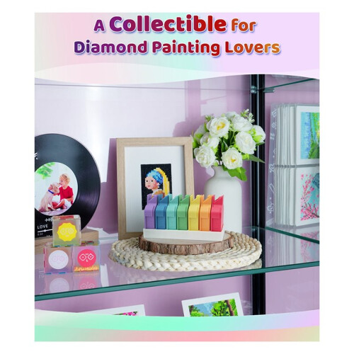7PCS  Rainbow Diamond Painting Baby Trays with Decorative Storage Base 1