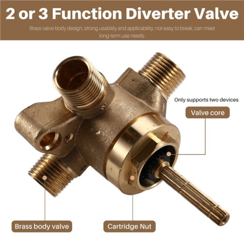 U231CI Function Diverter Valve Brass Structure 2 or 3 Function Diverter with ½ Inch CC/IPs Connection for Moen Valve 1