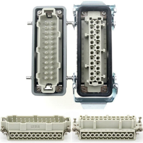 HDC-HE-24 Core Rectangular Heavy Duty Connector for Docking Waterproof Socket Connector for Aerospace Industry 16A