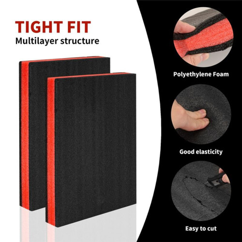 3Pcs Cuttable Polyurethane Foam Sheets,Polyethylene Tool Foam Sheets,Drawer Liner,ToolBox and Storage Tool Shadow 2