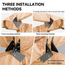 10 PCS Heavy Duty Black Hurricane Ties for Rafters,13 Gauge Roofing Hurricane Straps Truss Hangers,Rafter Brackets