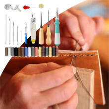 Leather Making Kit Leather Couch Repair Sewing Kit Leather Working Kit with Leather Needles Sewing Awl Thread Leather