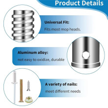 Universal Threaded Tip Replacement,Ultra Threaded Tip Repair Kit for 0.8in/1in Wood or Metal Poles for Mop,Broom 4 Set