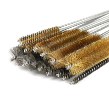 14-Delige Set Roestvrijstalen Messingdraadborstels, 30 cm Lange Draadborstels voor Het Reinigen van Buizen, Buisborstelset