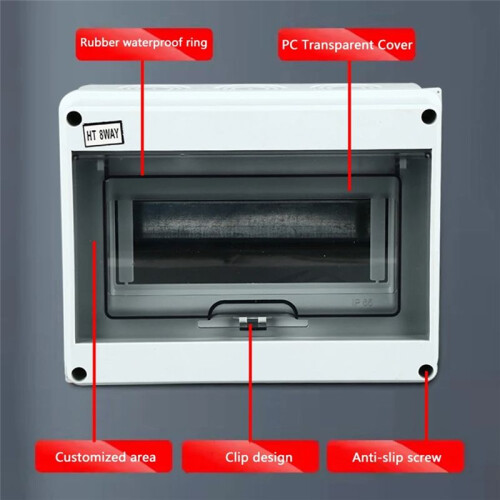 HT Electrical Junction Box IP65 Waterproof Outdoor Distribution Box Transparent Cover  Wiring Boxes HT12 2