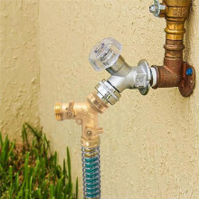 2 Way Hose Splitter, 3/4Inch Brass Hose Y Splitter with 2 PCS Garden Hose Extension Hose Coiled Spring Protectors