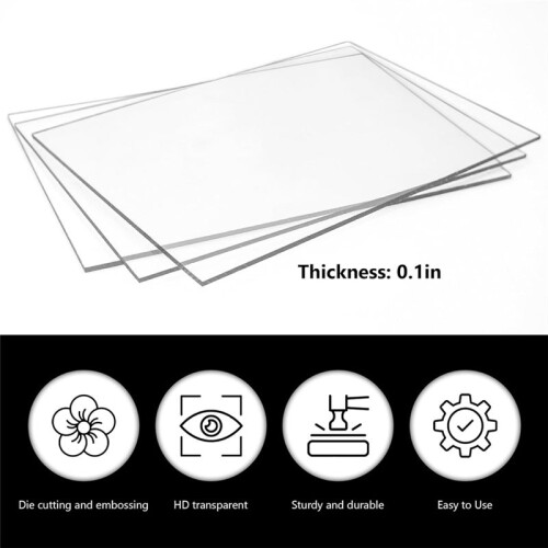 3 Pcs Clear Cutting Plate, Transparency Acrylic Cutting Pads for Embossing Crafting 2