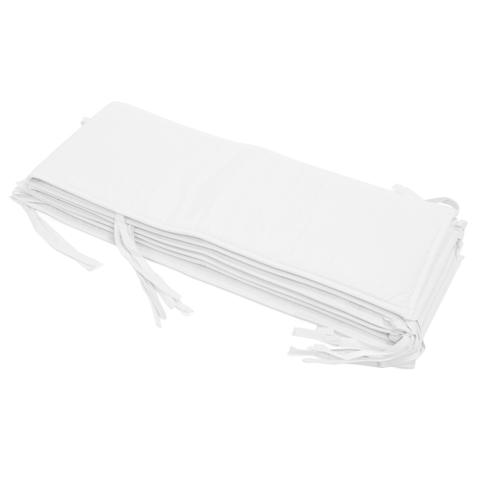 4Pcs Baby Bumpers Padded Crib Liners | 132.5X25.5cm & 71X25.5cm White