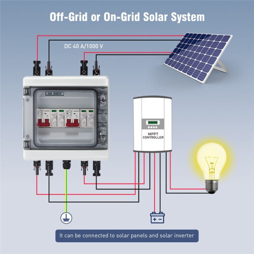 Solar Combiner Box with Multi-Layer Protection, Surge Protection PV 2 Input 2 Out DC40A Isolator , IP65 Waterproof