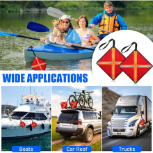 2pack Safety Flags for Trucks, 12.6inch Reflective Red Flag for Truck Loads, High Visibility Reflective Safety Flags