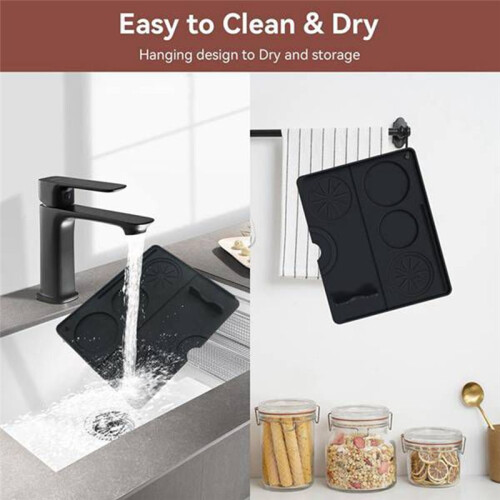 Silicone Coffee Mat Kitchen Bar Fits Under Coffee Maker and Pot,Espresso Machine,for Tamper Cups 1