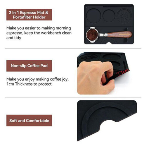 Silicone Coffee Mat Kitchen Bar Fits Under Coffee Maker and Pot,Espresso Machine,for Tamper Cups 2