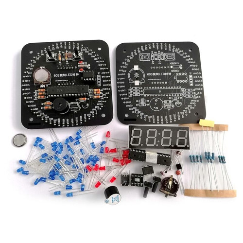 Digital DIY Electronic Clock Kit Light Control Rotation Digital LED Temperature  Display Tool for Soldering Practice 2