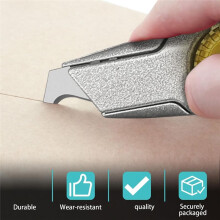 100-Pack Super  Hook Trimming Blades for Roofing and Flooring, Carbon Steel, Double Sided with 2 Notches and 4 Holes