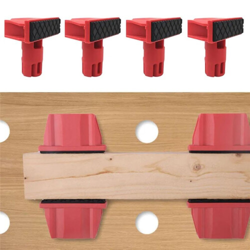 Plastics Bench Dogs, 20mm Woodworking Bench Stops with Silicone Gaskets for Clamp Workbench - Workshop Tools 4Pcs 1