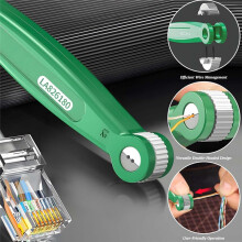 Herramienta para Desenrollar Cables de Red, Pelacables de Doble Cabezal con Rodillo, Separador de Cables Trenzados de 0,8 A 1,8 mm.