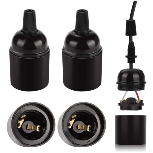 18-Pack Bakelite Lamp Holder E26/ E27 Light Socket Vintage Bulb Socket ES Screw Lampholder for Ceiling/Pendent/Floor 2