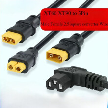 XT90 Charger Cable for Motorcycle Battery Female Terminal to 3Pin Elbow Extension Cable Connector