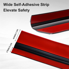 Stair Protector, 12Ft Stair Nosing Self-Adhesive Black Stair Trim, Anti-Slip Rubber Molding for Indoor&Outdoor