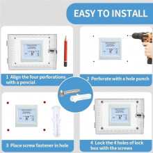 Boîtier de Verrouillage pour Thermostat Mural avec Clé, Compatible avec les Thermostats de 12,7 cm de Hauteur X 18,3 cm de Largeur ou Moins.