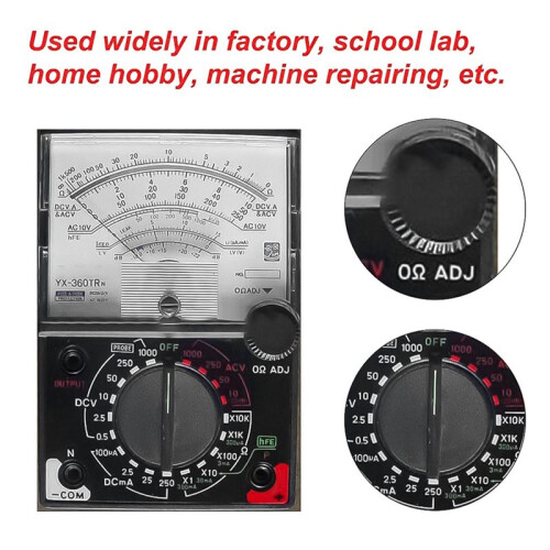 YX-360TRN  Analog Multimeter AC  Needle Type Universal Meter Pointer Display Voltmeter Ammeter 1