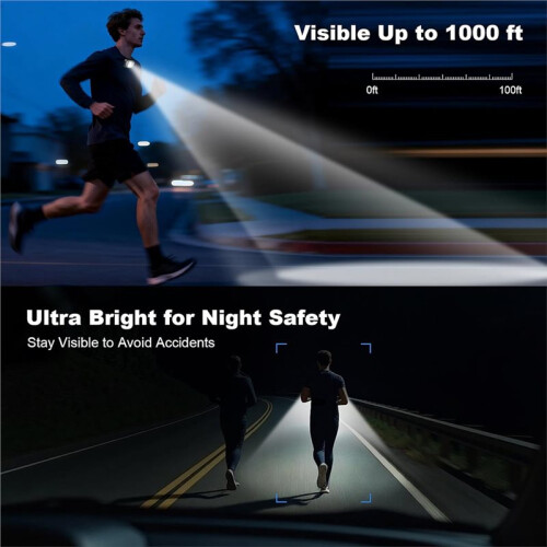 Lampe de Course à Déclenchement par Geste, 6 Modes D'Éclairage, Rechargeable par USB-C, à Clipser 1
