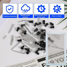 Zestaw 16 Zatrzasków do Moskitier Ze Stopu Aluminium - 5/32 Cala X 1-1/2 Cala z Nakładkami i Sprężynami