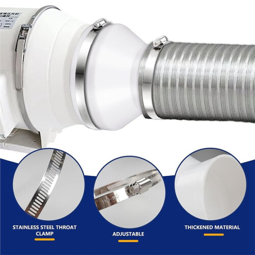 Conjunto de 2 Adaptadores Redutores de Duto de 6 para 4 Polegadas, Redutor/Aumentador de Duto de Ar com Abraçadeiras, Conector de Tubo de Ar 1