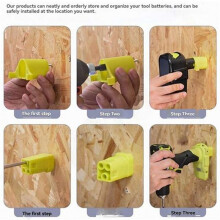 For 18V Cordless -Tool & Battery Mounts Hangers Holders Brackets - 12Pack - 6 Tool + 6 Battery Mounts