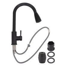 Stainless Steel Pull-Out Kitchen Faucet Black