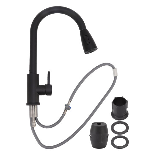 Stainless Steel Pull-Out Kitchen Faucet Black