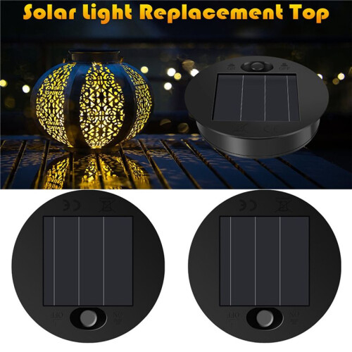 4Pcs Solar Light Replacement Top LED Solar Panel Lantern Lid for Outdoor Hanging Lanterns IP65 Waterproof 1