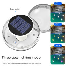 3X LED-Solar-Schwimmleuchte, Wasserdichte Schwimmbadlampe, Farbwechsel, Gartendekoration, Rasenbeleuchtung für Brunnenteich