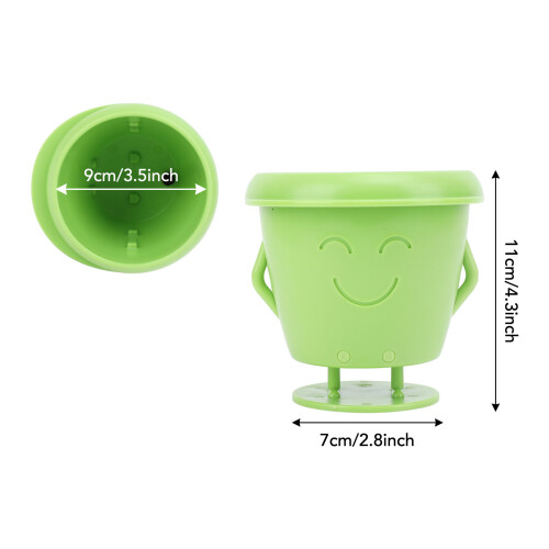 Pot à plante visage vert trou de drainage 10.05oz 1