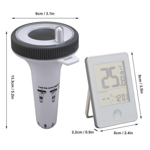 Waterproof Wireless Pool Thermometer with Digital Display, 0-50 Range 1