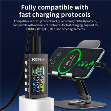 KOWSI USB C Power Meter Tester,USB C Tester Digital Multimeter with LCD Display,Digital Voltmeter Type C Voltage Current Tester