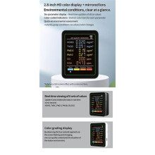 6 in 1 Air Quality Monitor Multifunctional Automatic Display Indoor Office Wall Hanging Screen Display Air Detector A