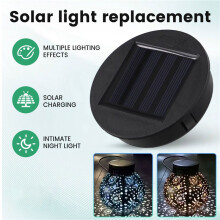 4-Pack Vervangende Zonnelampen, Bovenste Zonnepaneel, Lantaarndekselverlichting, Vervanging van Lantaarnverlichting, Tuinpatiodecoratie