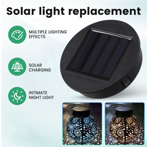 4 Pack Solar Lights Replacement Top Solar Panel Lantern Lid Lights , Lantern Light Replacement , Garden Patio Decor