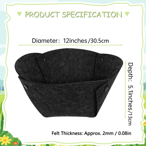 4Pcs Felt Fabric Planter Basket Liners 12in Reusable Hanging Pot 1