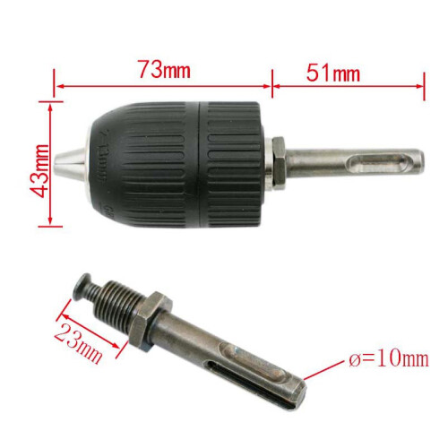 Impact Drill Chuck 2-13mm Keyless w/ SDS Adaptor 2