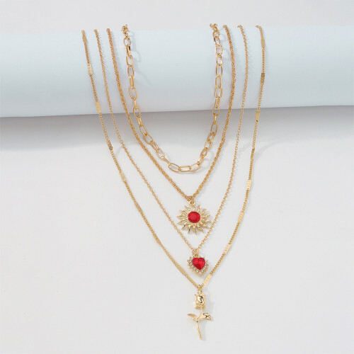 (Gold) Collier Vintage Fleur, Durable & Lisse 2